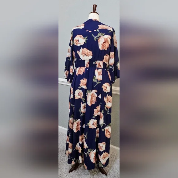 Always Indigo Floral Maxi Dress - Picture 2 of 3
